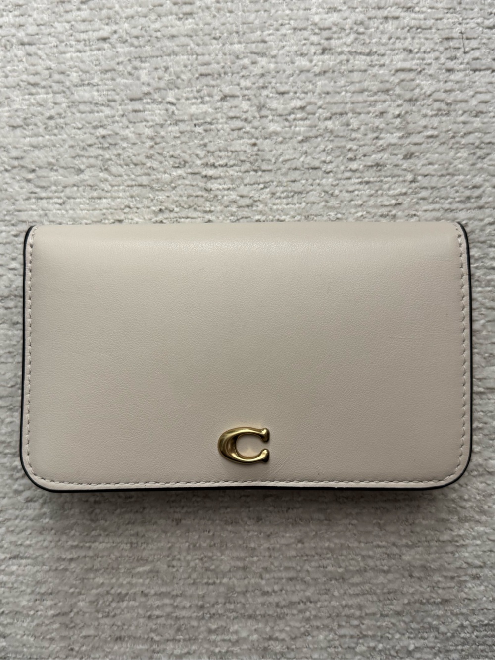 Coach Cream Leather Wallet with Gold Accent